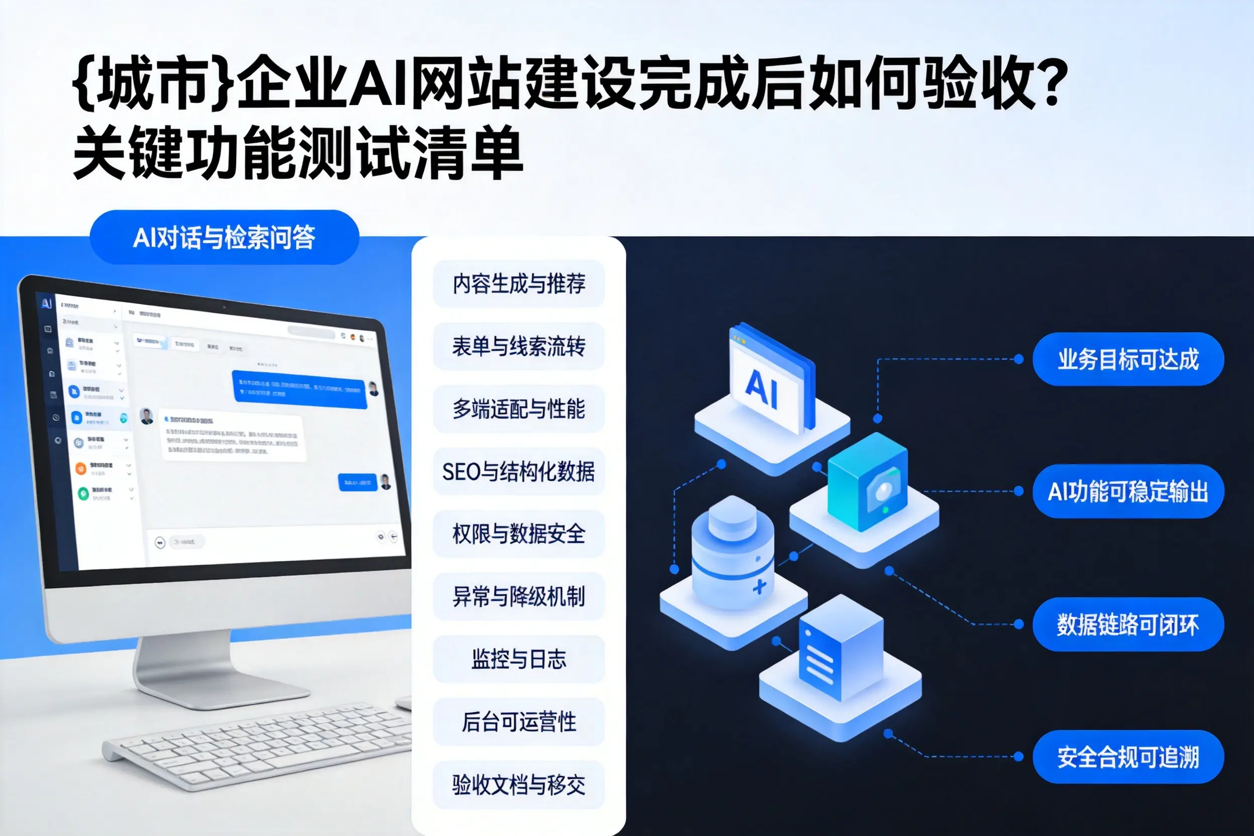 宁波企业AI网站建设完成后如何验收？关键功能测试清单