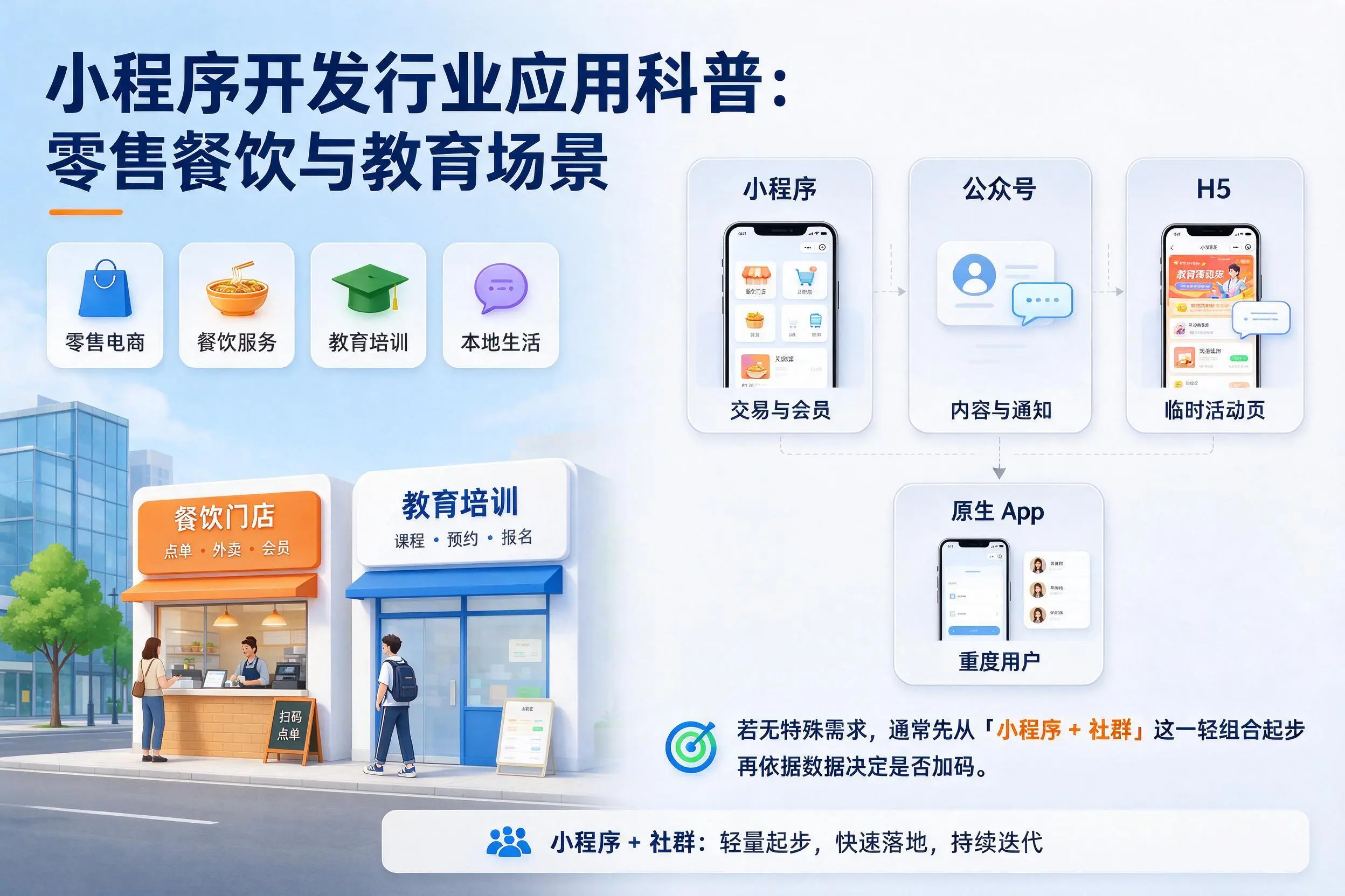 宁波小程序开发行业应用科普:零售餐饮与教育场景