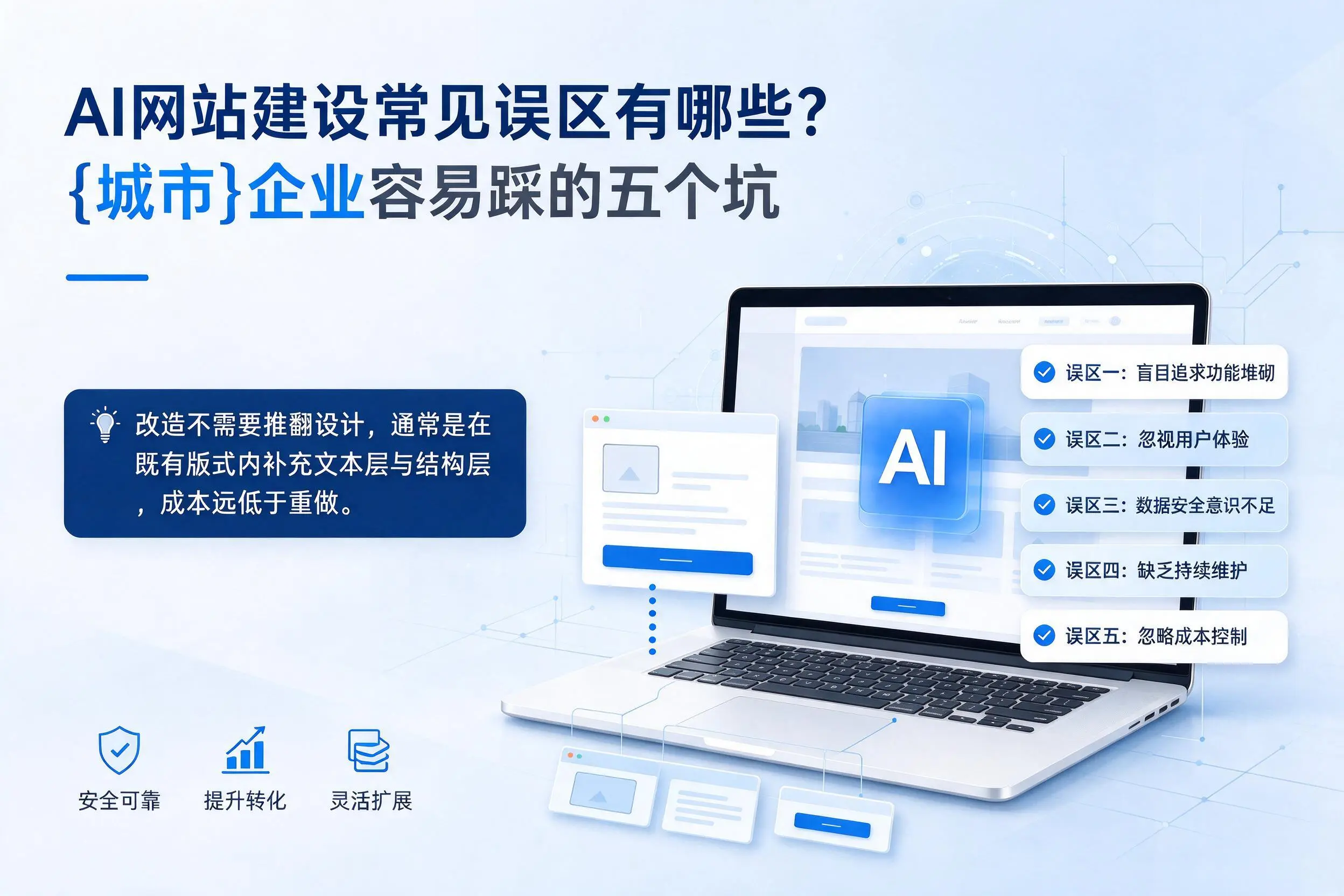 AI网站建设常见误区有哪些?宁波企业容易踩的五个坑