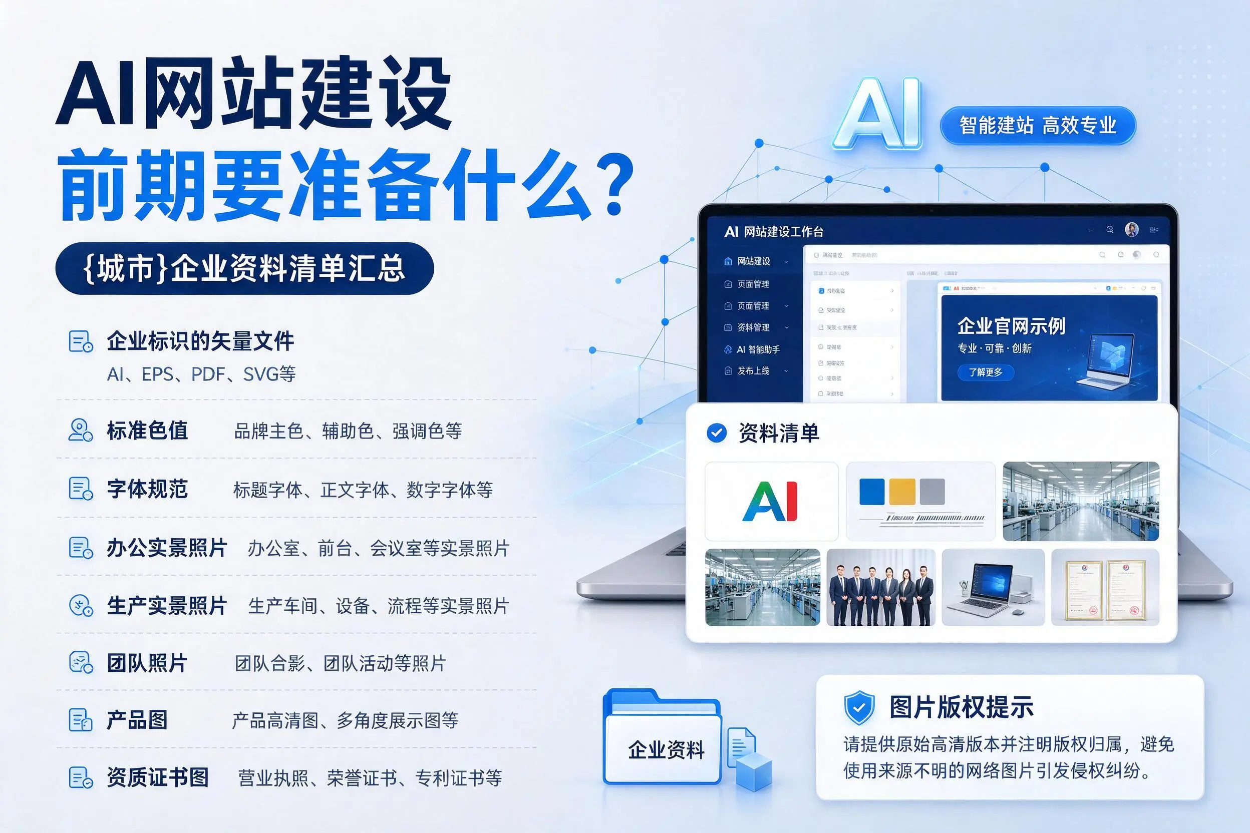 AI网站建设前期要准备什么？宁波企业资料清单汇总
