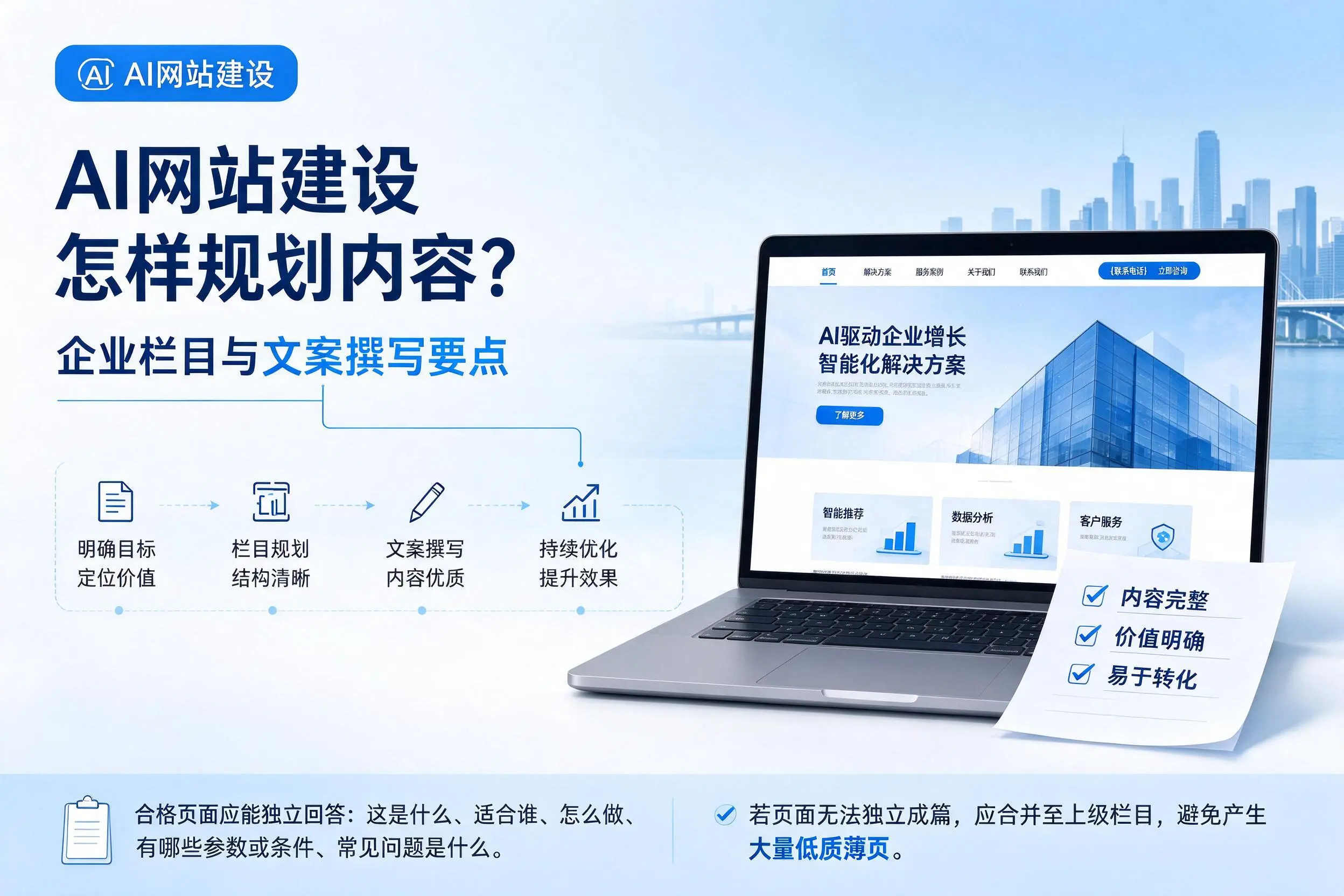 AI网站建设怎样规划内容?宁波企业栏目与文案撰写要点
